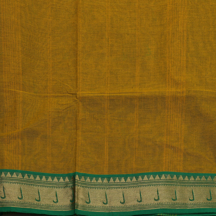 Hayagrivas Sampanga Yellow Pure Chettinad Cotton Saree with Green border KBE1612K1-41