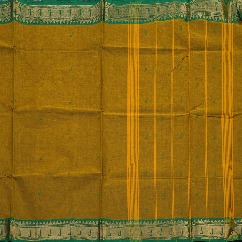 Hayagrivas Sampanga Yellow Pure Chettinad Cotton Saree with Green border KBE1612K1-41