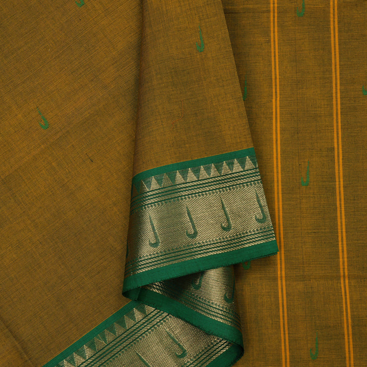 Hayagrivas Sampanga Yellow Pure Chettinad Cotton Saree with Green border KBE1612K1-41