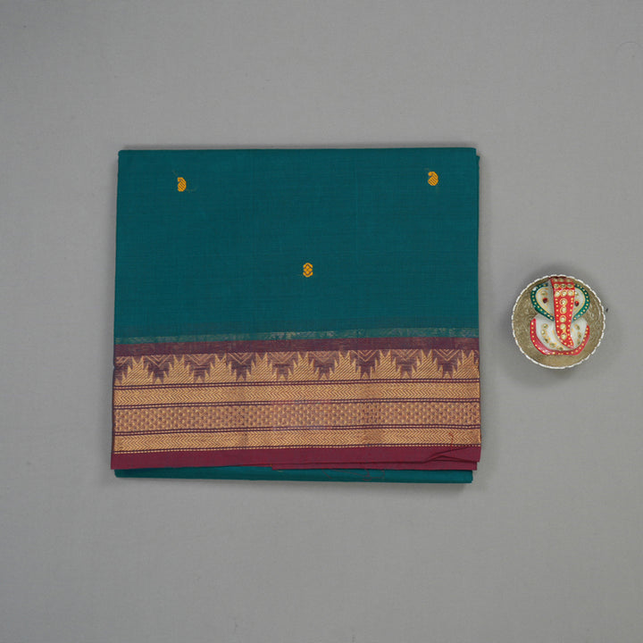 Hayagrivas Peacock Green Pure Chettinad Cotton saree KBE1612K1-45