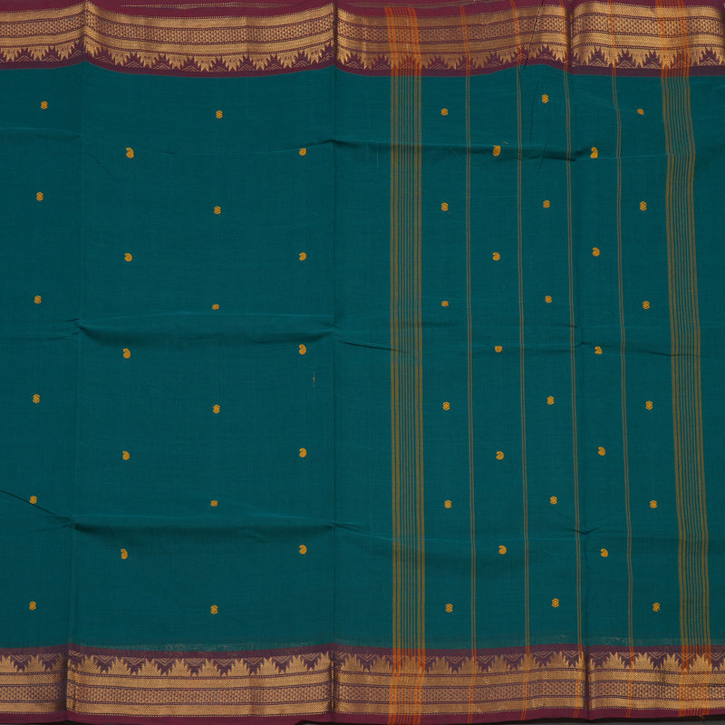 Hayagrivas Peacock Green Pure Chettinad Cotton saree KBE1612K1-45