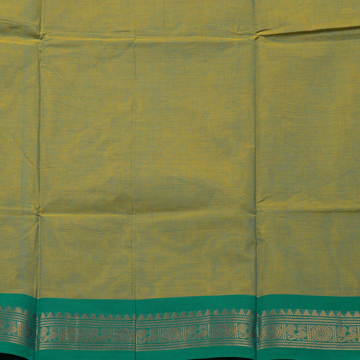 Hayagrivas Yellowish Green Pure Chettinad Cotton Saree with Ganga Jamuna border KBE1612K1-48