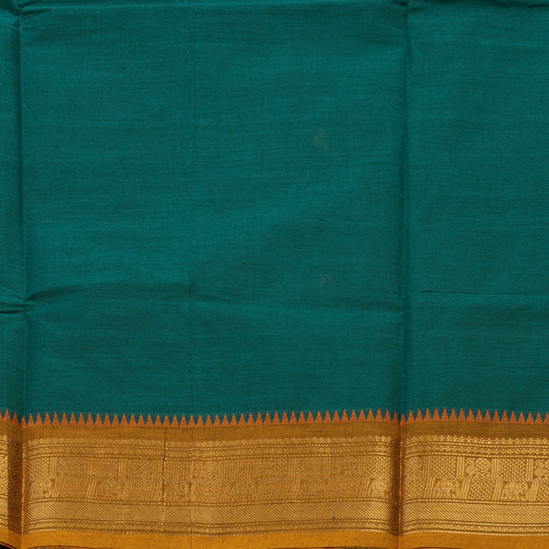 Hayagrivas Rama Green Pure Chettinad Cotton Saree with Purple & Sampanga Yellow border KBE1612K1-53