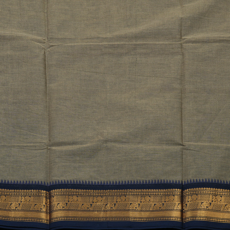 Hayagrivas Elephant Grey Pure Chettinad Cotton Saree with Ganga Jamuna border KBE1612K1-54