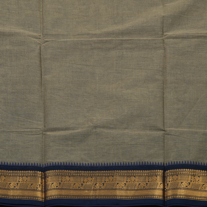 Hayagrivas Elephant Grey Pure Chettinad Cotton Saree with Ganga Jamuna border KBE1612K1-54