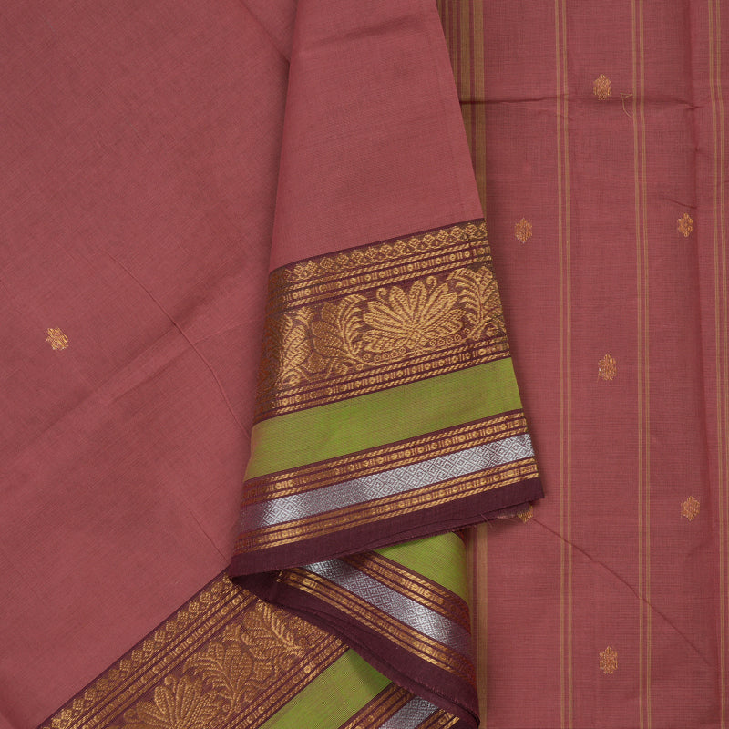 Hayagrivas Rosewood Pink Pure Chettinad Cotton Saree KBE1612K1-59