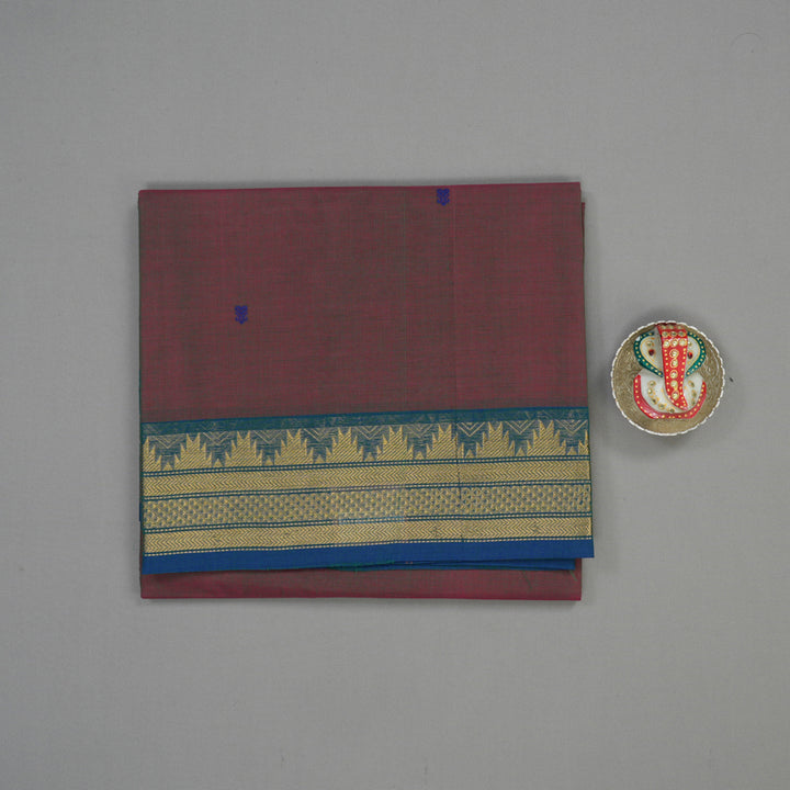 Hayagrivas Dual Tone (Wine & Green) Pure Chettinad Cotton saree KBE1612K1-6