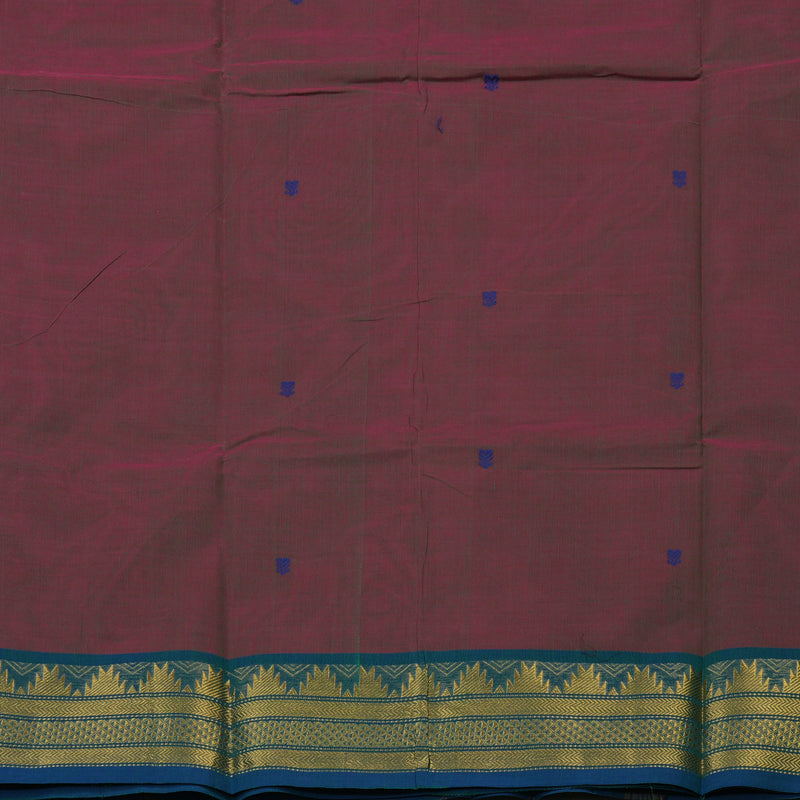 Hayagrivas Dual Tone (Wine & Green) Pure Chettinad Cotton saree KBE1612K1-6