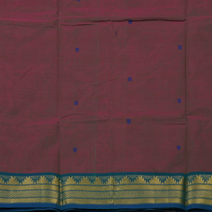 Hayagrivas Dual Tone (Wine & Green) Pure Chettinad Cotton saree KBE1612K1-6