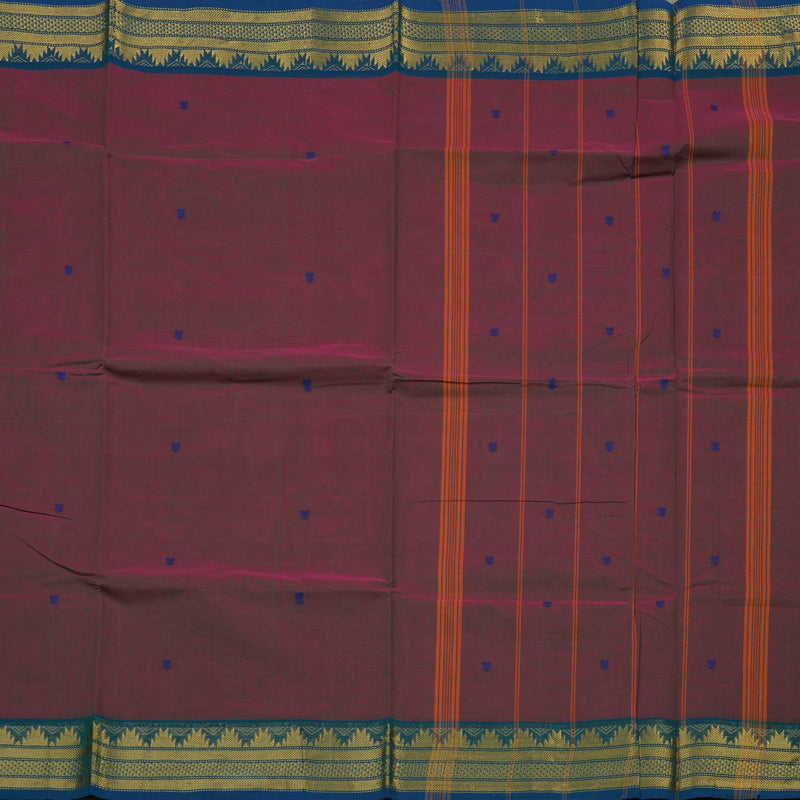 Hayagrivas Dual Tone (Wine & Green) Pure Chettinad Cotton saree KBE1612K1-6