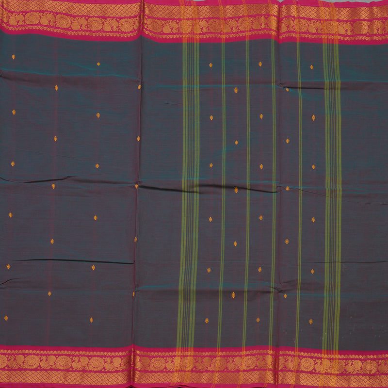 Hayagrivas Dual Tone (Purple & Blue) Pure Cotton Saree KBE1612K1-80