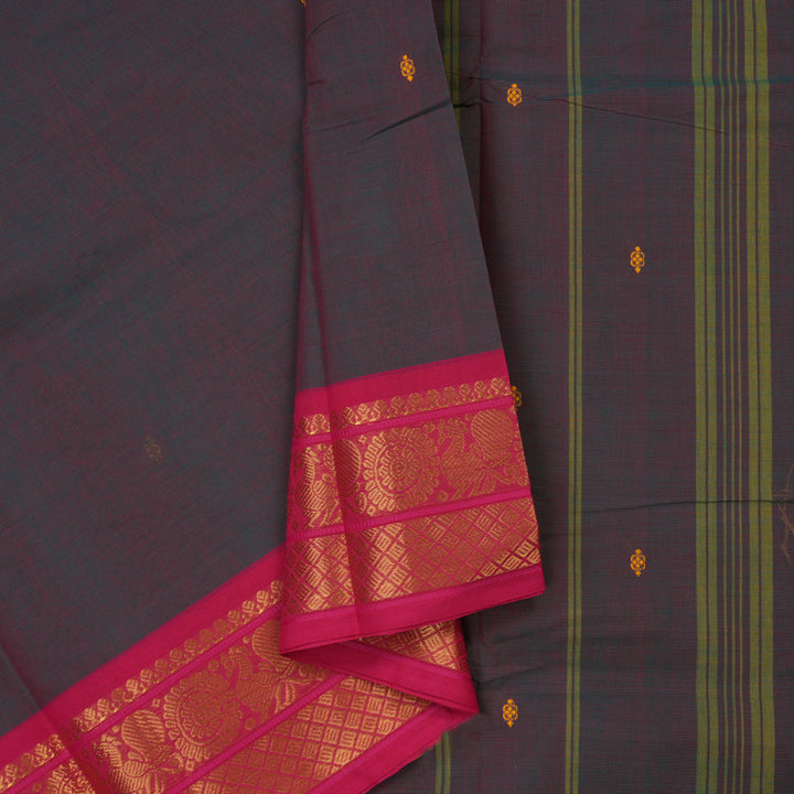 Hayagrivas Dual Tone (Purple & Blue) Pure Cotton Saree KBE1612K1-80