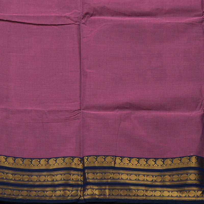 Hayagrivas Purplish Pink Pure Cotton Saree with Navy Blue Border KBE1612K1-99