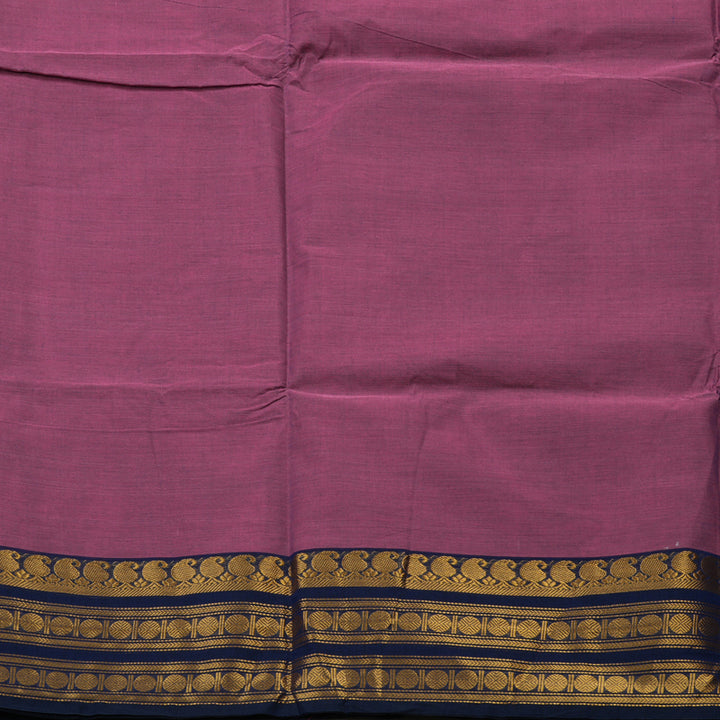 Hayagrivas Purplish Pink Pure Cotton Saree with Navy Blue Border KBE1612K1-99