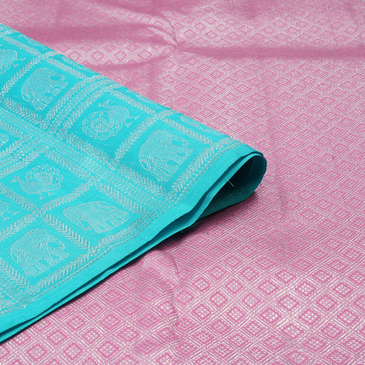 Hayagrivas Handloom Sky Blue Kanjivaram Silk Saree KBE1617K5-1