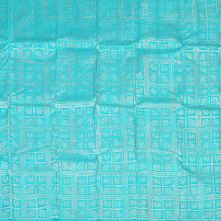 Hayagrivas Handloom Sky Blue Kanjivaram Silk Saree KBE1617K5-1