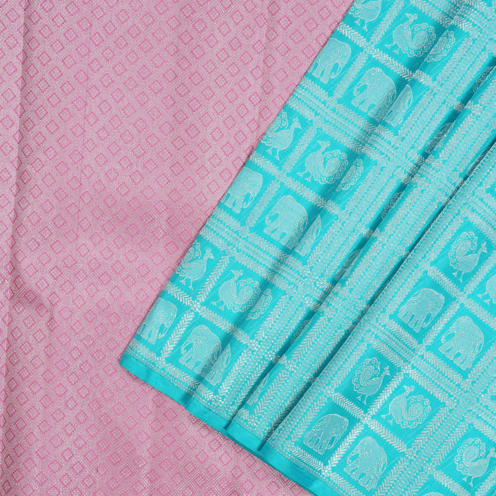 Hayagrivas Handloom Sky Blue Kanjivaram Silk Saree KBE1617K5-1