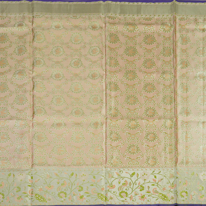 Hayagrivas Handloom Pure Kanjivaram Silk Saree in Charming Peach pink KBE161D4-3