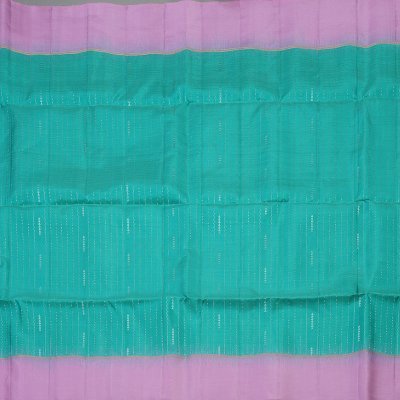 Hayagrivas Teal Pure Soft Silk Saree with Lavendar Pink Border KBE1620K1-1