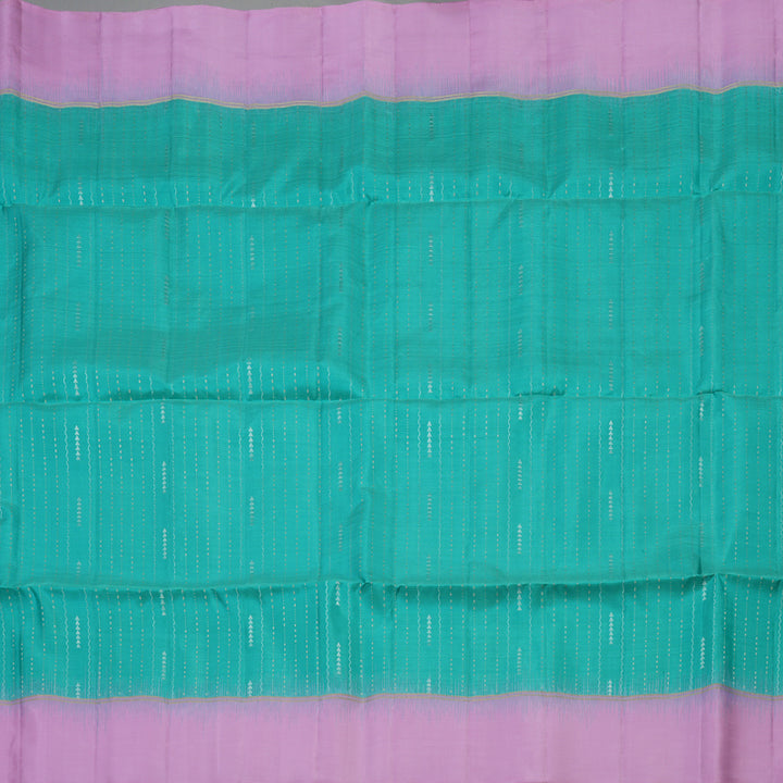 Hayagrivas Teal Pure Soft Silk Saree with Lavendar Pink Border KBE1620K1-1