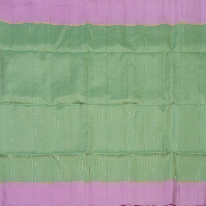 Hayagrivas Pastel Green Pure Soft Silk Saree with Lavendar Pink Border KBE1620K1-3