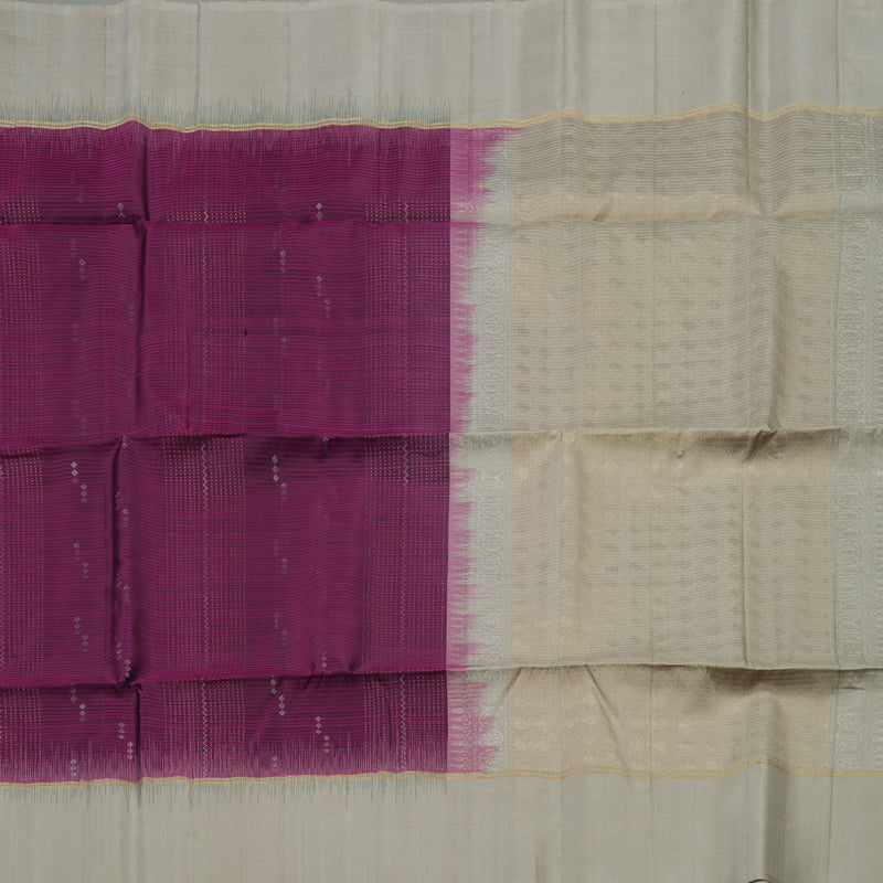 Hayagrivas Wine Purple Pure Soft Silk Saree with Beige Border KBE1620K2-2