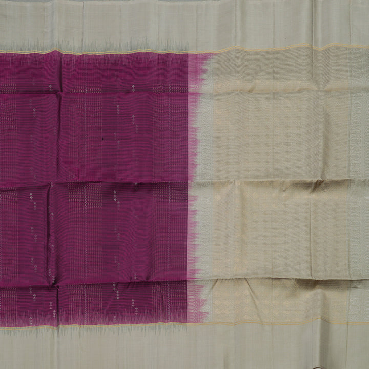 Hayagrivas Wine Purple Pure Soft Silk Saree with Beige Border KBE1620K2-2