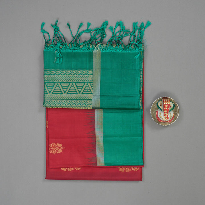 Hayagrivas Deep Red Pure Soft Silk Saree KBE1620K3-3