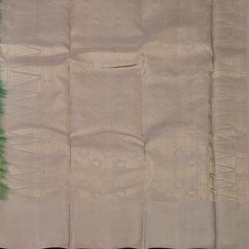 Hayagrivas Handloom Dark Green Kanjivaram Silk Saree with Onion Pink Border KBE1620K6-1