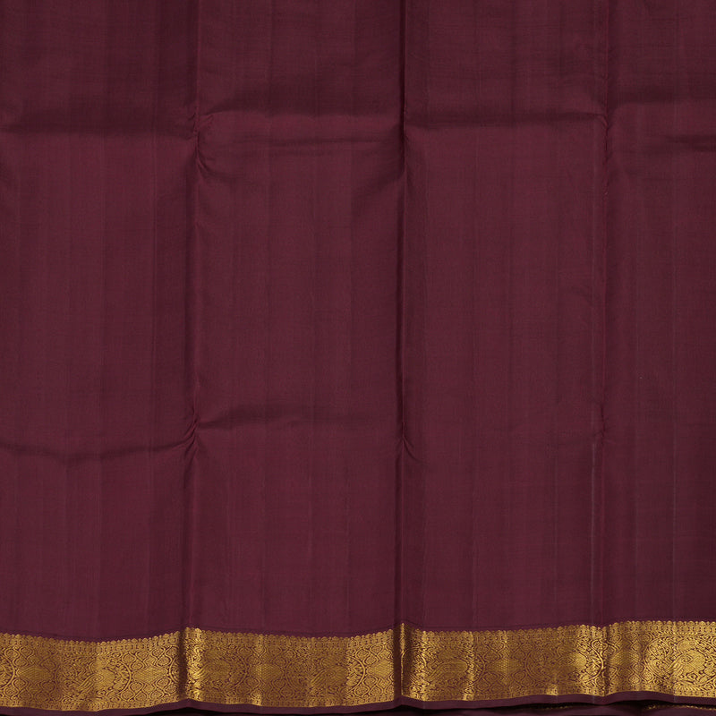 Hayagrivas Handloom Sandal Beige Kanjivaram Silk Saree with Wine Maroon Border KBE1621K1-1