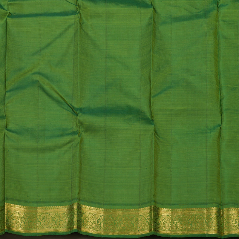 Hayagrivas Handloom Lime Green Kanjivaram Silk Saree with Green Border KBE1621K1-2