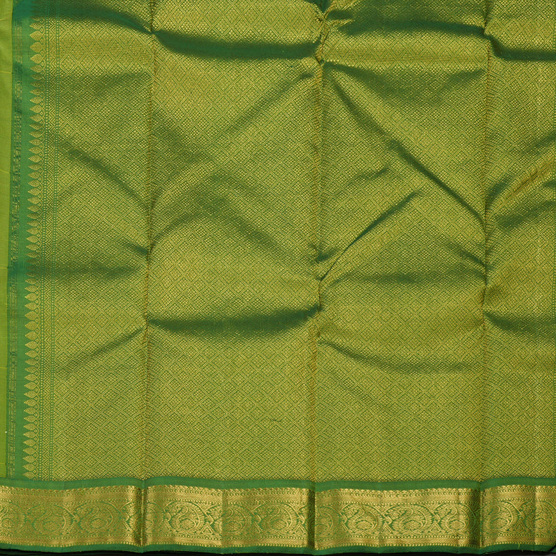 Hayagrivas Handloom Lime Green Kanjivaram Silk Saree with Green Border KBE1621K1-2