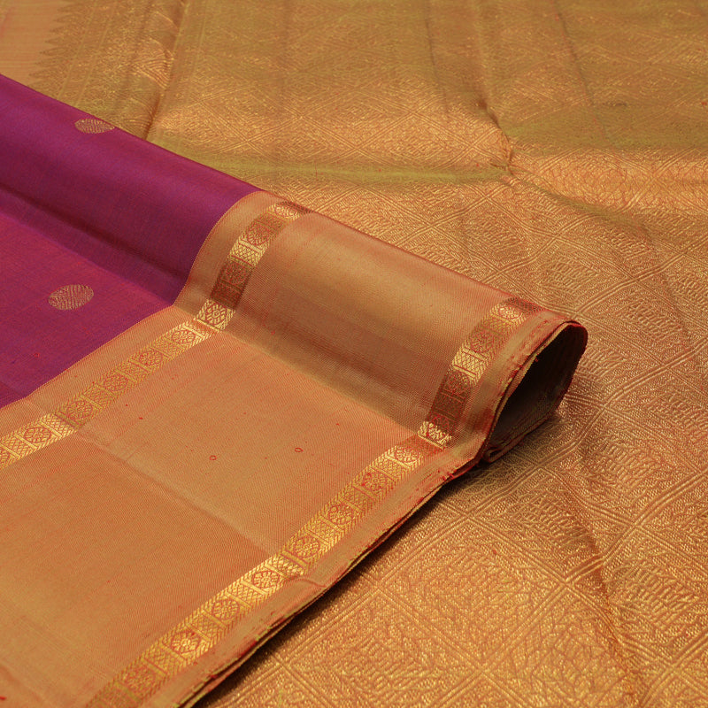 Hayagrivas Handloom Wine Kanjivaram Silk Saree with Golden Yellow Border KBE1621K4-1