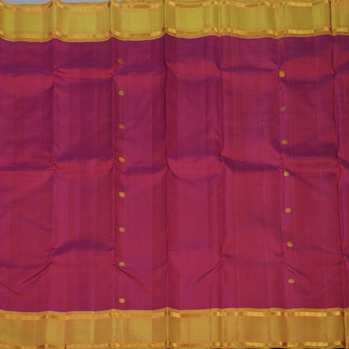 Hayagrivas Handloom Wine Kanjivaram Silk Saree with Golden Yellow Border KBE1621K4-1