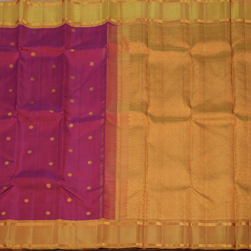 Hayagrivas Handloom Wine Kanjivaram Silk Saree with Golden Yellow Border KBE1621K4-1