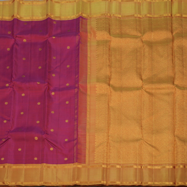 Hayagrivas Handloom Wine Kanjivaram Silk Saree with Golden Yellow Border KBE1621K4-1