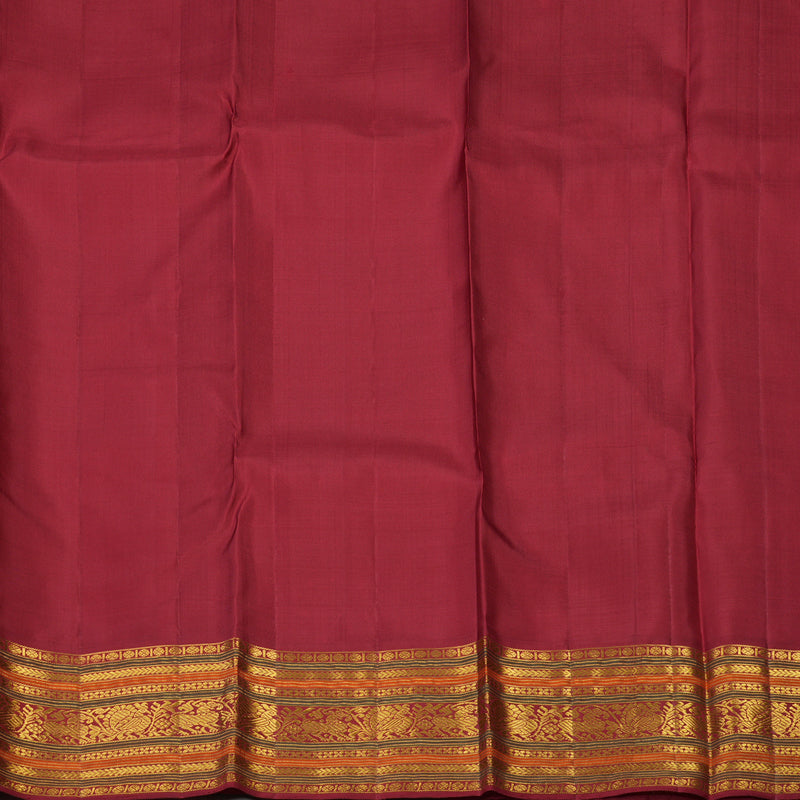 Hayagrivas Handloom Beige Kanjivaram Silk Saree with Ganga Jamuna border KBE1624K12-1