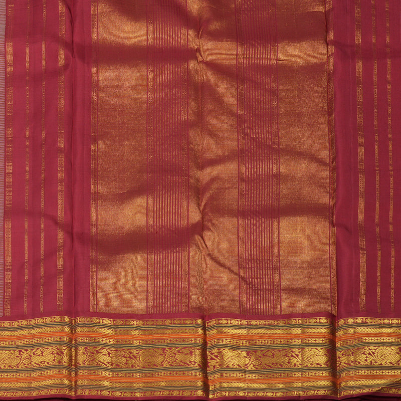 Hayagrivas Handloom Beige Kanjivaram Silk Saree with Ganga Jamuna border KBE1624K12-1