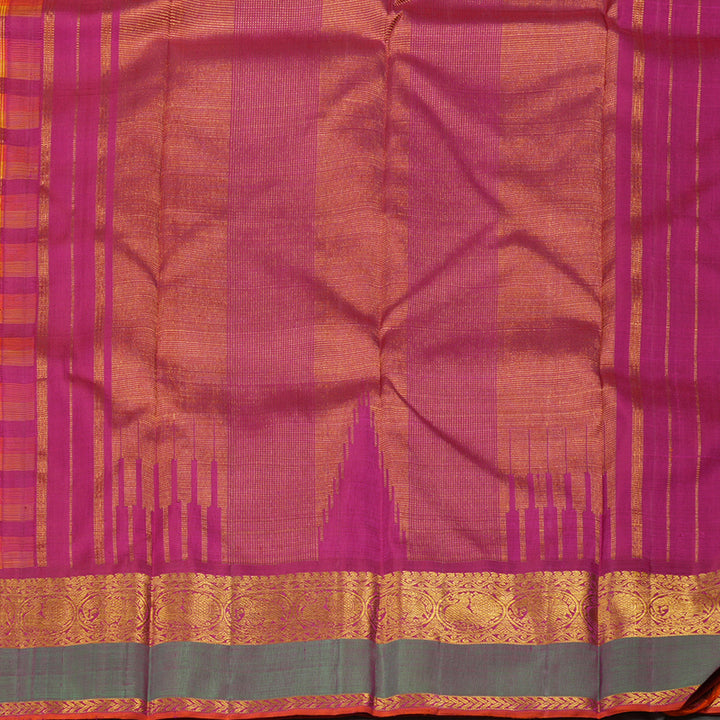 Hayagrivas Handloom Multicolour Checks Kanjivaram Silk Saree KBE1624K8-1