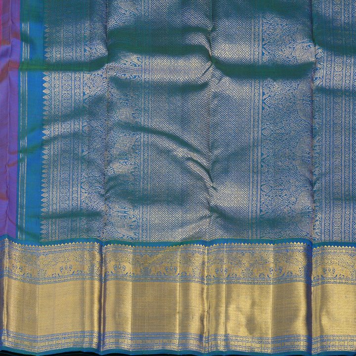 Hayagrivas Handloom Bright Pink Kanjivaram Silk Saree with Mayilkazhuthu border KBE1625K18-1
