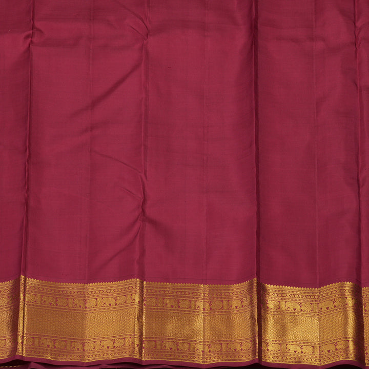 Hayagrivas Handloom Half White Kanjivaram Silk Saree with Maroon border KBE1625K20-1