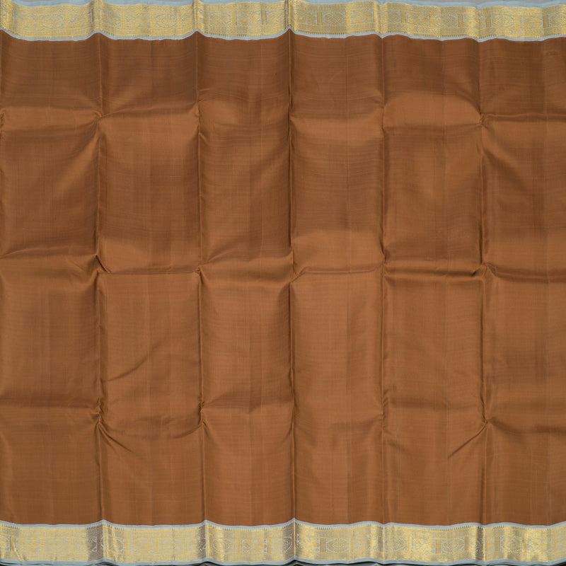 Hayagrivas Handloom Bronze Brown Kanjivaram Silk Saree with Grey Border KBE1628K2-1