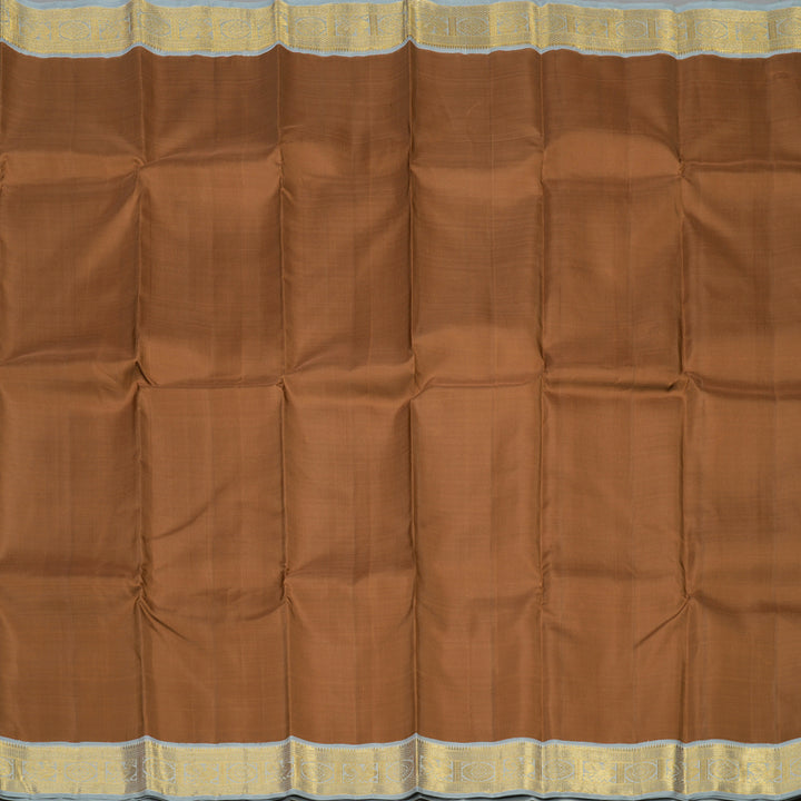Hayagrivas Handloom Bronze Brown Kanjivaram Silk Saree with Grey Border KBE1628K2-1