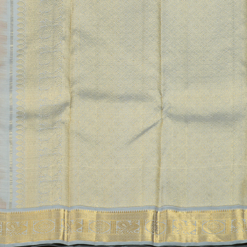 Hayagrivas Handloom Bronze Brown Kanjivaram Silk Saree with Grey Border KBE1628K2-1