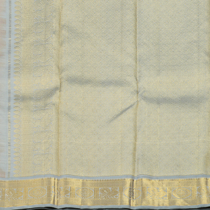 Hayagrivas Handloom Bronze Brown Kanjivaram Silk Saree with Grey Border KBE1628K2-1