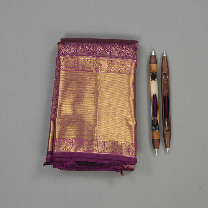 Hayagrivas Handloom Deep Violet Bridal Kanjivaram Silk Saree KBE1633K2-1