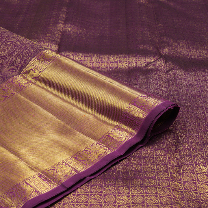 Hayagrivas Handloom Deep Violet Bridal Kanjivaram Silk Saree KBE1633K2-1