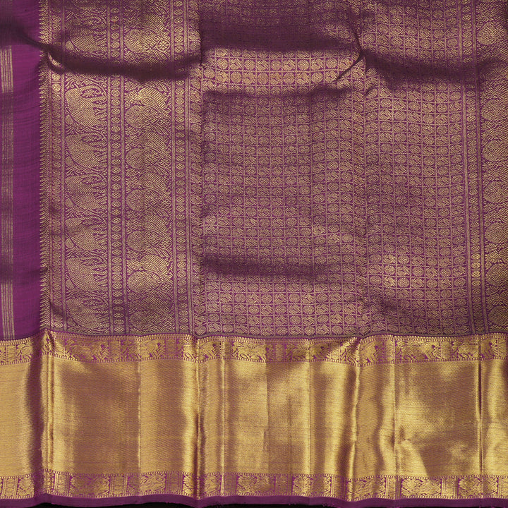 Hayagrivas Handloom Deep Violet Bridal Kanjivaram Silk Saree KBE1633K2-1