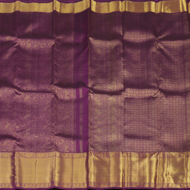Hayagrivas Handloom Deep Violet Bridal Kanjivaram Silk Saree KBE1633K2-1