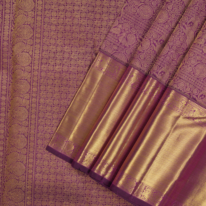 Hayagrivas Handloom Deep Violet Bridal Kanjivaram Silk Saree KBE1633K2-1